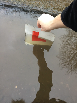 Image courtesy of Eleanor Rylance 4" deep pothole, known to have written off two tyres on the same car.