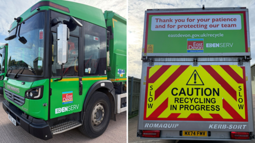 A photo of the front and back of the new EdenServ bin lorries.