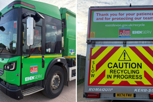 A photo of the front and back of the new EdenServ bin lorries.